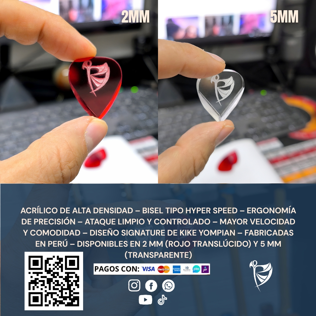 Púas Signature Kike Yompian de 2 y 5 milímetros